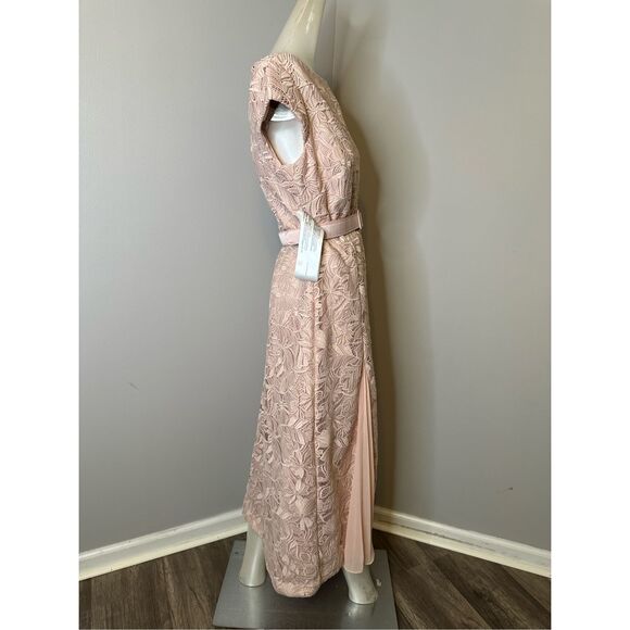 Kay Unger Angelina Lace Belted Midi-Dress - Picture 10 of 11